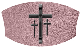 DNSWILL 517 BK SH OR Black 3 Crosses Shimmer Orchid Background